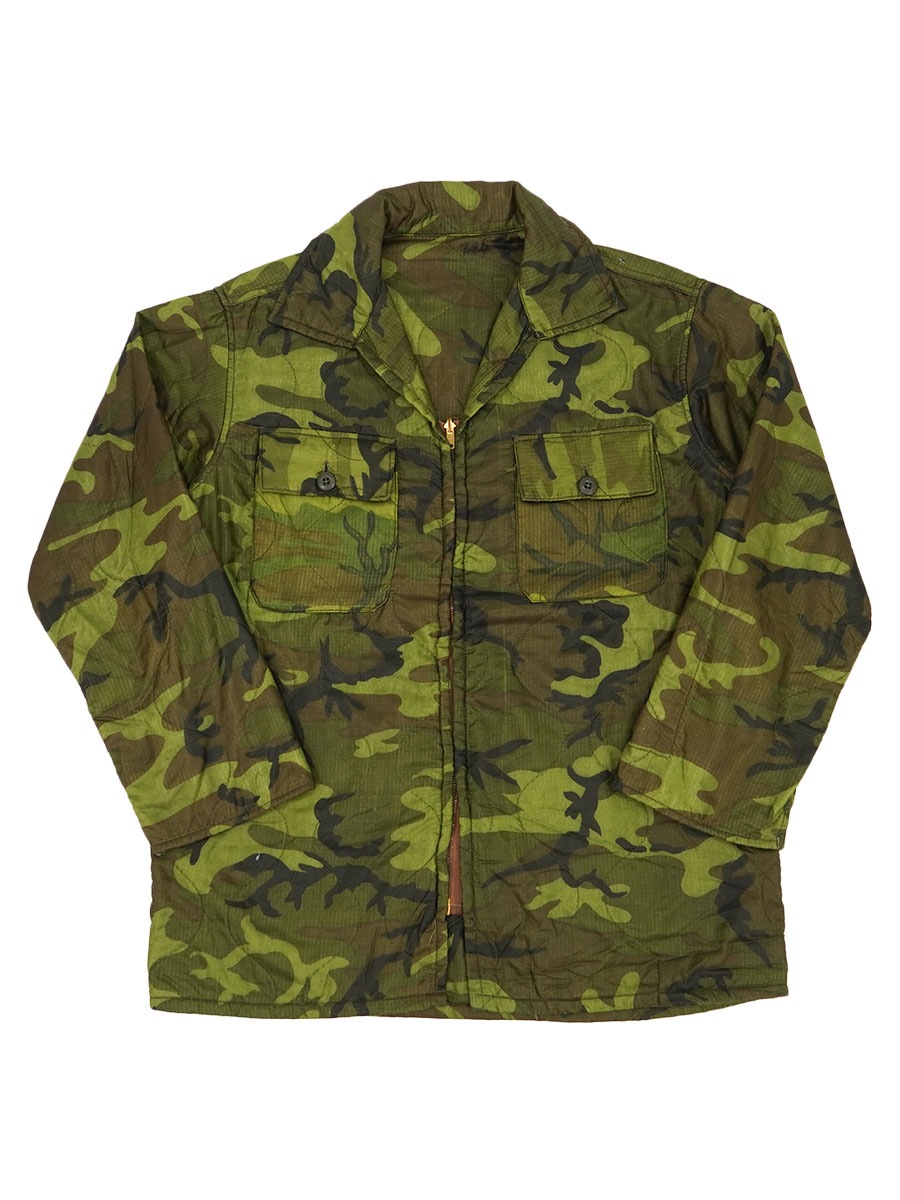 60's～ 無地 リーフカモ キルティングライナージャケット 実寸