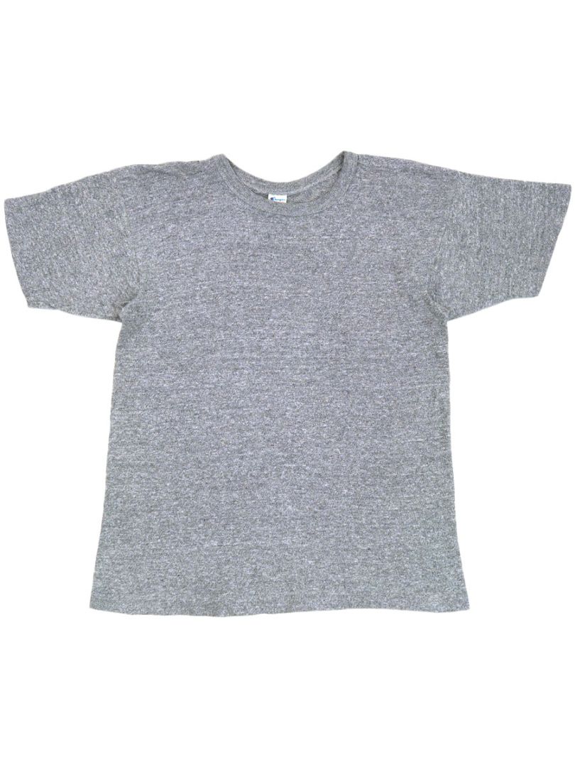 80's トリコタグ チャンピオンTシャツ 無地霜降りグレー 表記(M