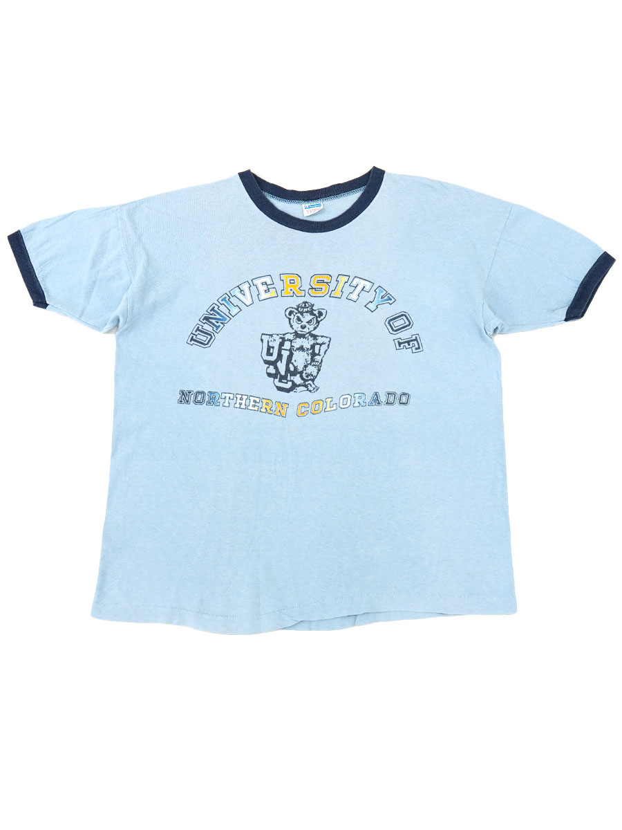 70's バータグ チャンピオン 100%コットン ''UNC'' リンガーTシャツ