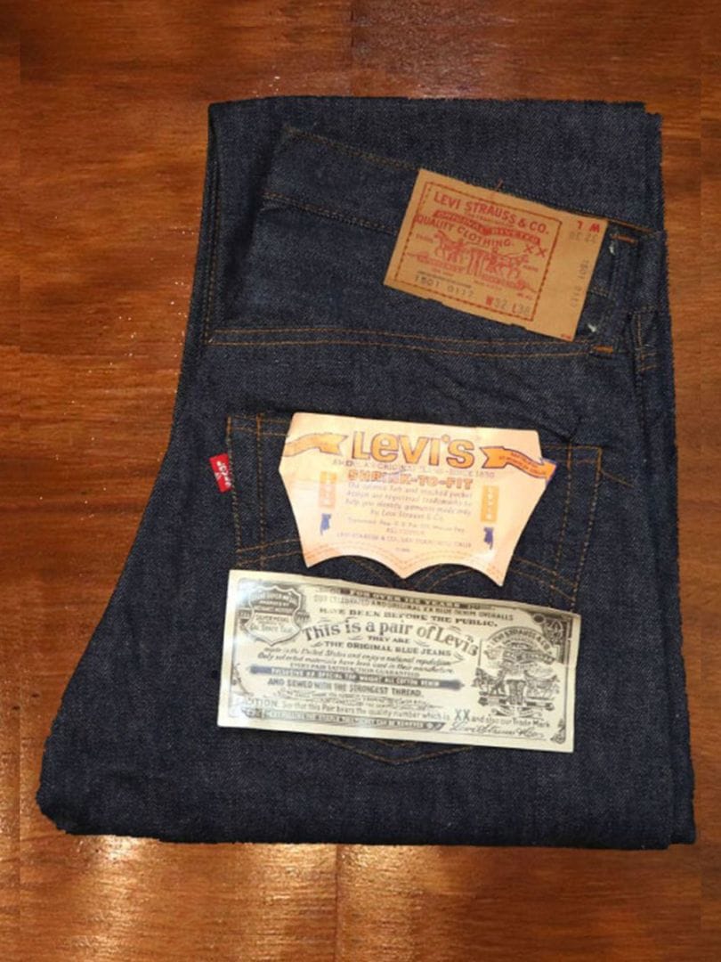 1980s DEAD STOCK , Levis 501 SINGLE x CHAIN , Size W32 L38