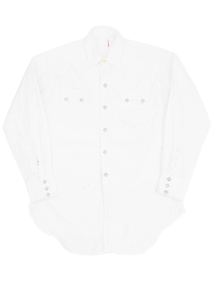 60's コットンウエスタンシャツ ホワイト 実寸(16位)