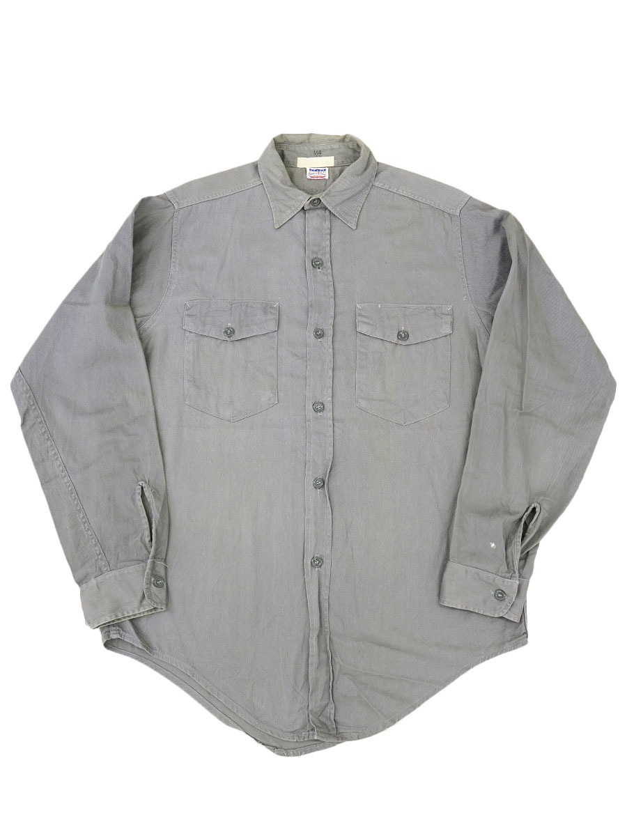 60's UNCLE SAM ワークシャツ グレー 実寸(15 1/2位)