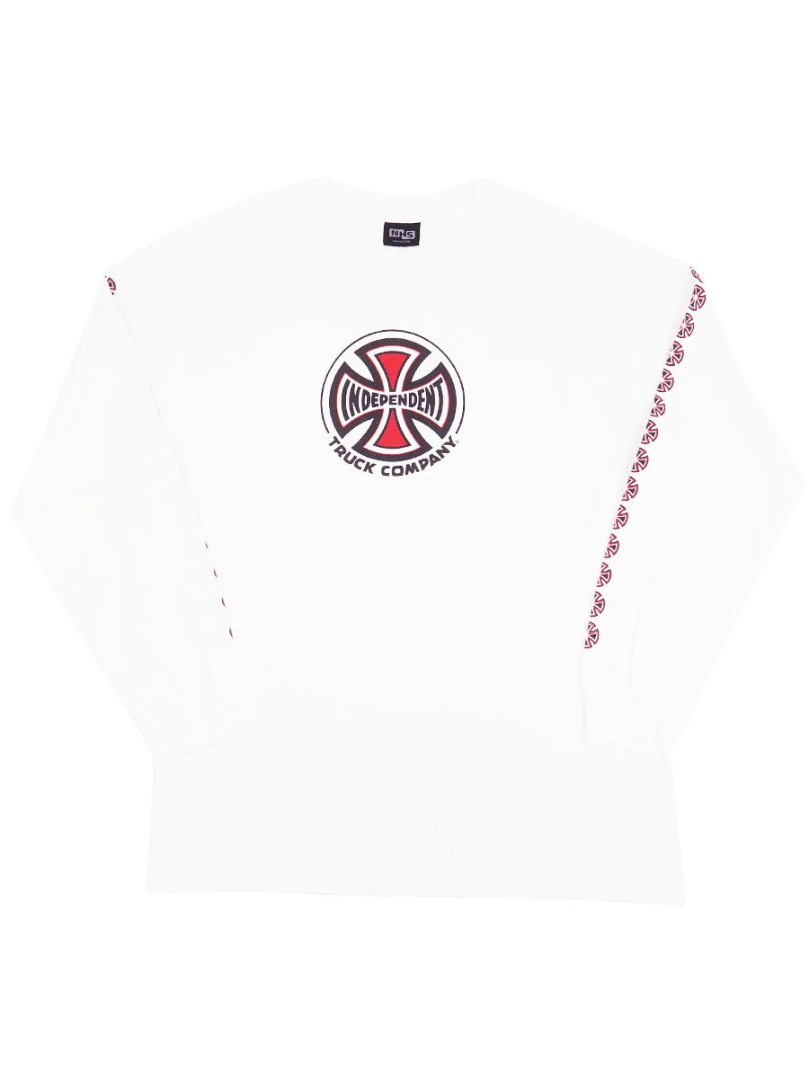 90's～ NHS ''INDEPENDENT'' 袖プリント入り ロングスリーブTシャツ