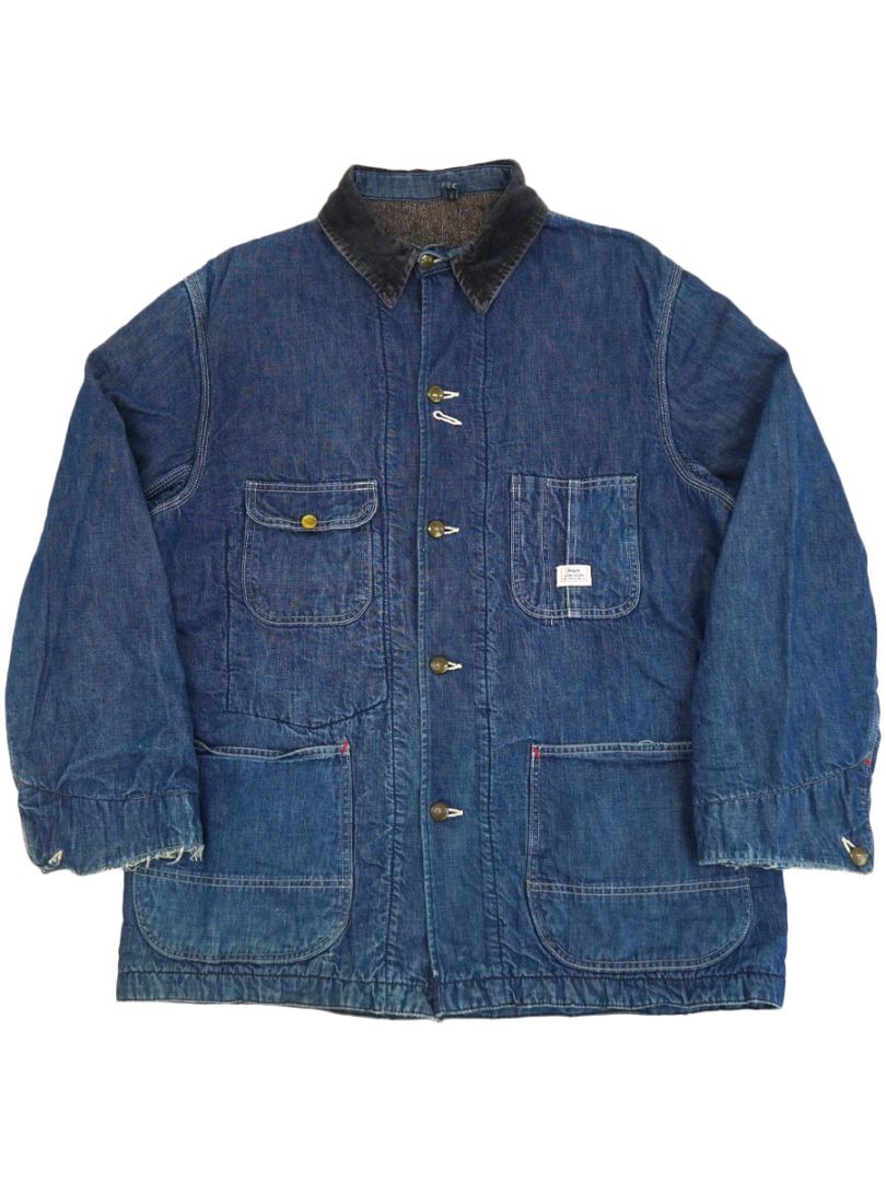 Sears デニムカバーオール 4ポケット 50's Sears 襟コーデュロイ ブランケットライナー デニムカバーオール