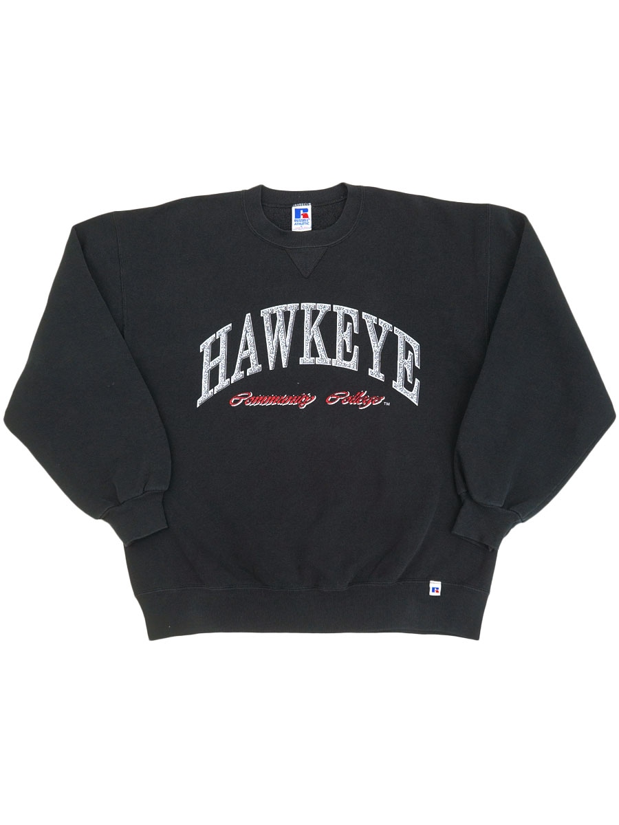 90s RUSSEL ATHLETIC ブラック スウェット 前V 90sラッセルスウェット