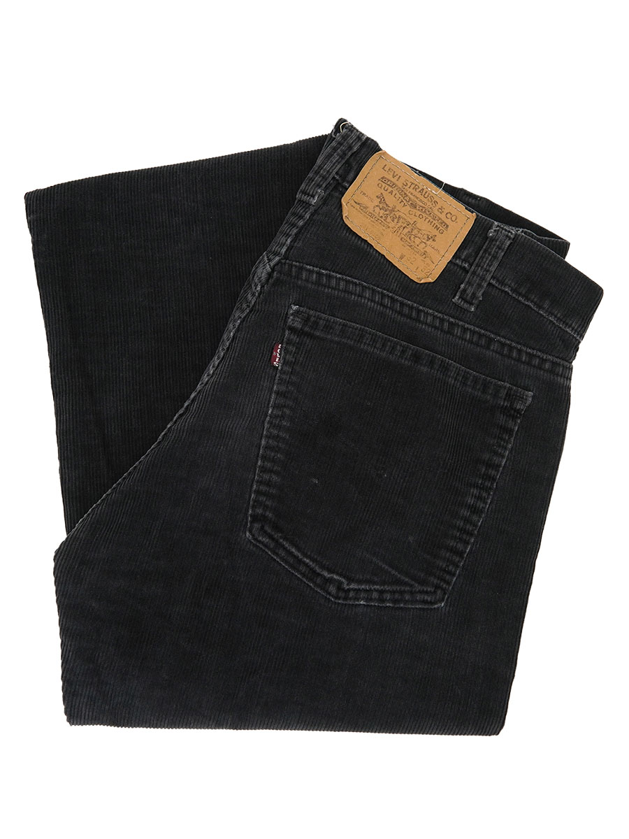 80's Levi's 521 ボタンフライ コーデュロイパンツ ブラック 表記