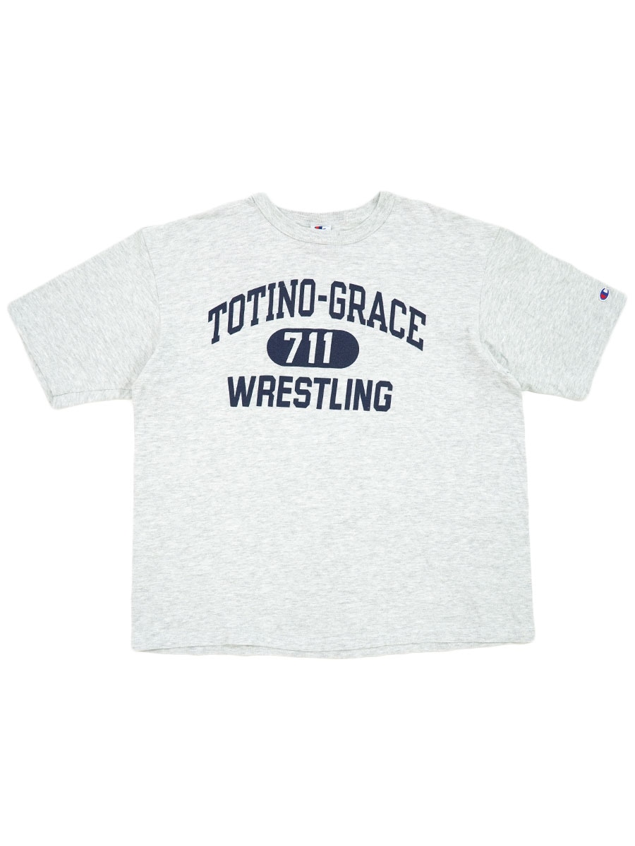 80sUSA製チャンピオン トリコタグXＬサイズ ３段プリントビンテージＴシャツ 80's トリコタグ チャンピオン ''TOTINO-GRACE WRESTLING'' 3段