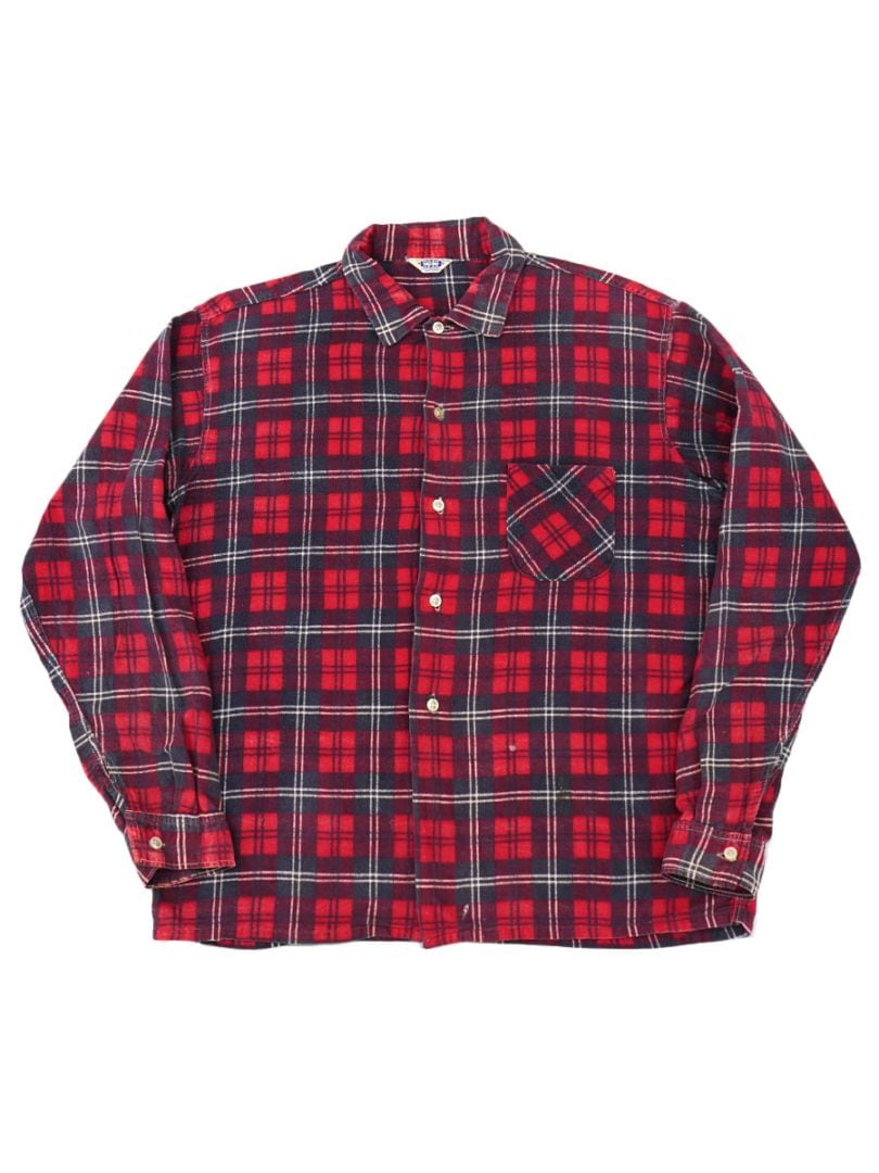 60's WASH 'N WEAR プリントフランネルシャツ 表記(L) | すべての商品