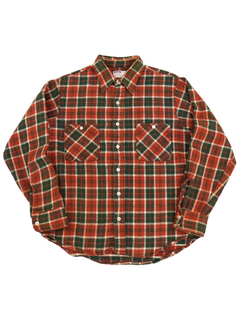 70's MONTGOMERY WARD 好配色チェック フランネルシャツ 表記(L
