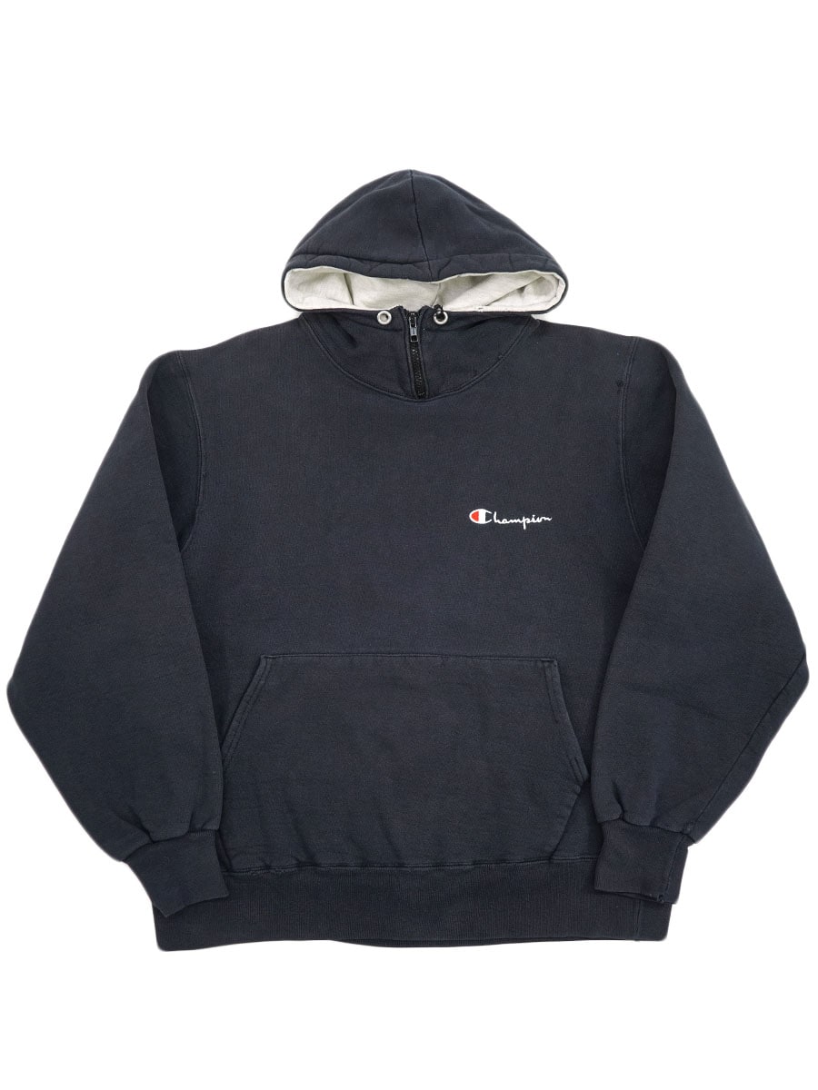 90's 青刺繍タグ チャンピオン ハーフジップ スクリプトロゴ