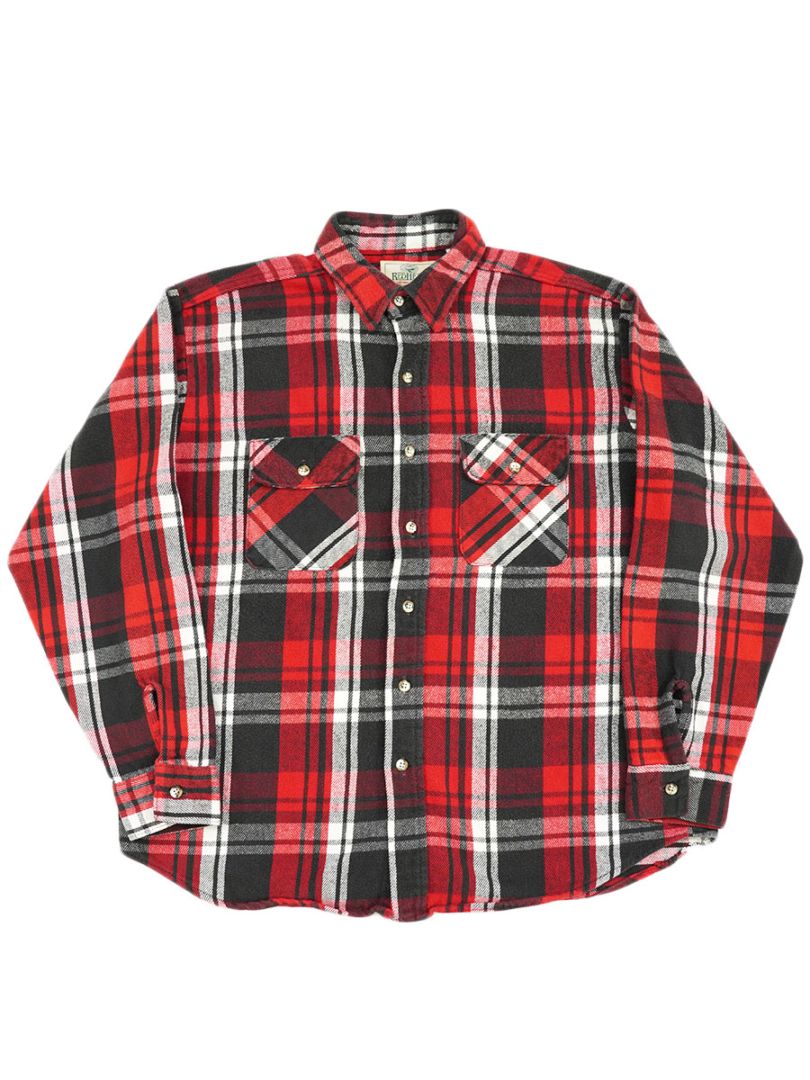 90's REDHEAD 赤黒白チェック フランネルシャツ 表記(XL) USA製