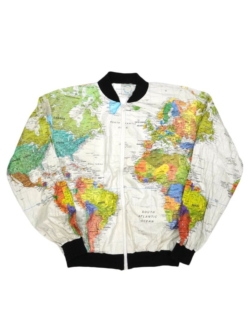 90's WEARIN' THE WORLD 世界地図柄 ペーパージャケット 表記(M