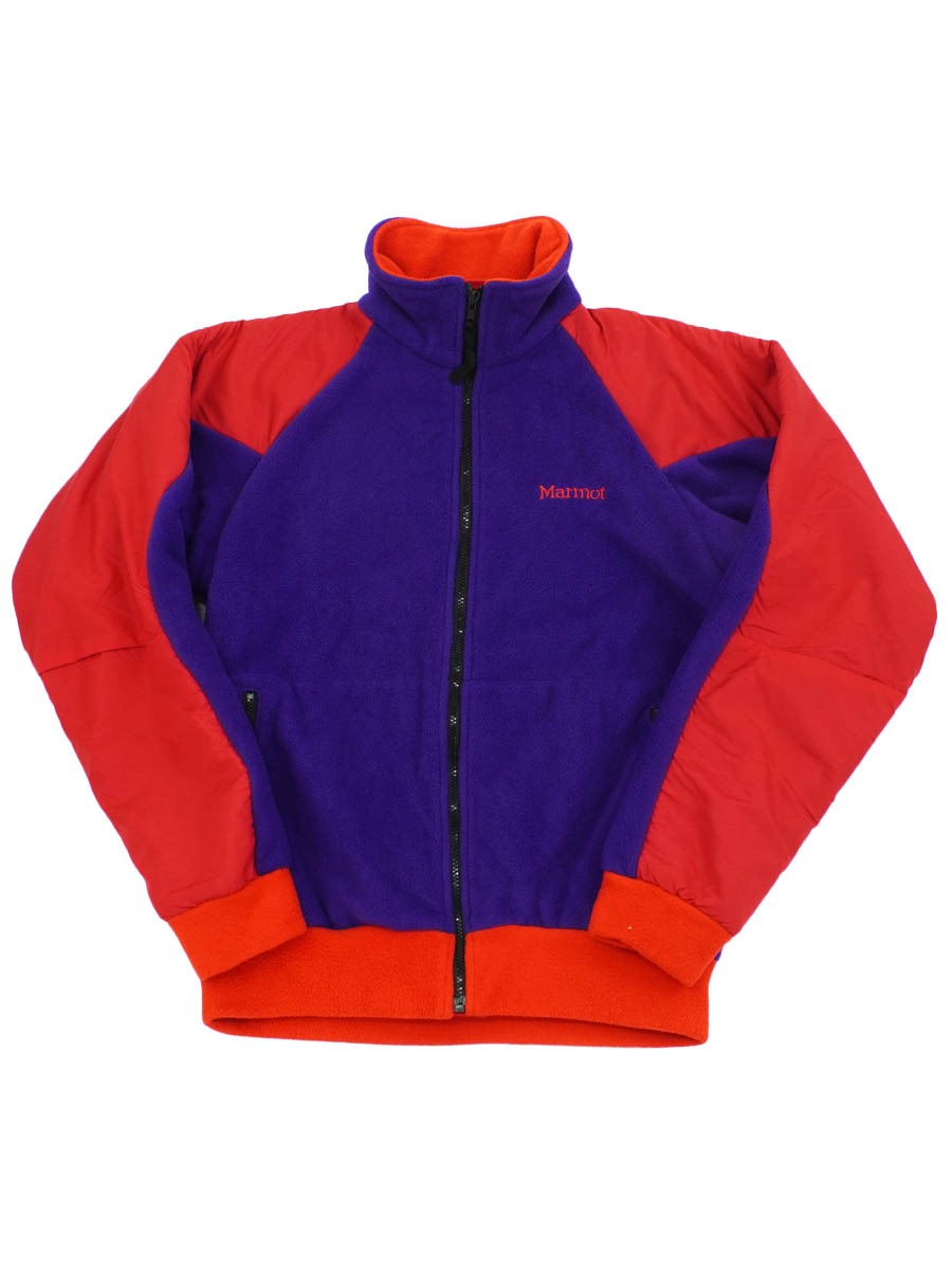 ㉑マルチカラーブロックフリース 90's MARMOT マルチカラー切り替え フリースジャケット 表記(L