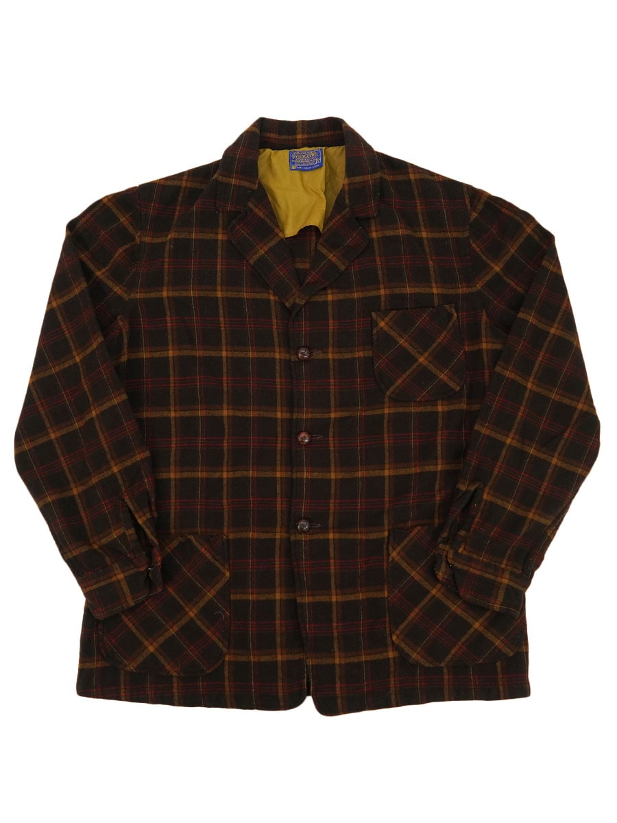 60's PENDLETON 好配色チェック ウールテーラードジャケット 表記(L