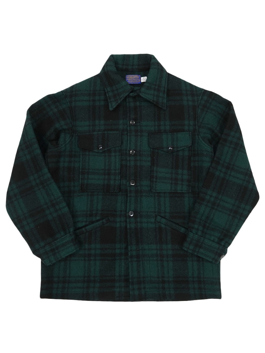 70s PENDLETON ペンドルトン マッキーノジャケット XL 古着 70s USA製 Pendleton オレンジ チェック メルトン ウール