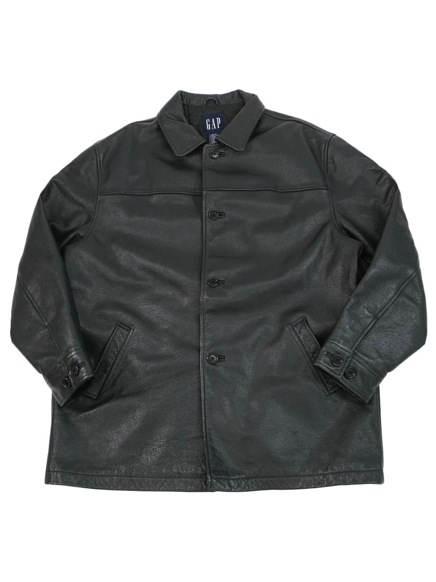 GAP カーコート レザーコート　xs xxs OLD GAP レザーカーコート ブラック 表記(XL) | NEW ITEM