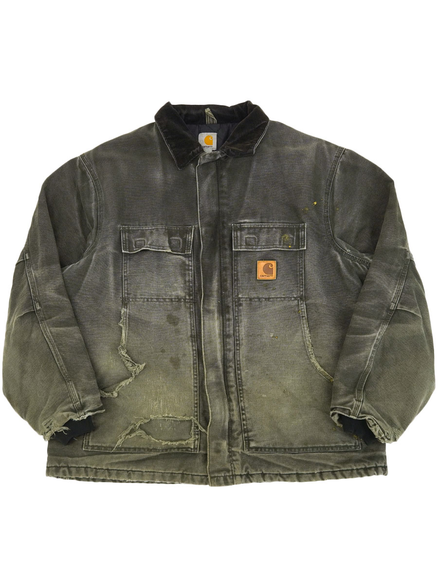Carhartt トラディショナルコート モスグリーン 古着 Carhartt MOS モスグリーン ダック パデット
