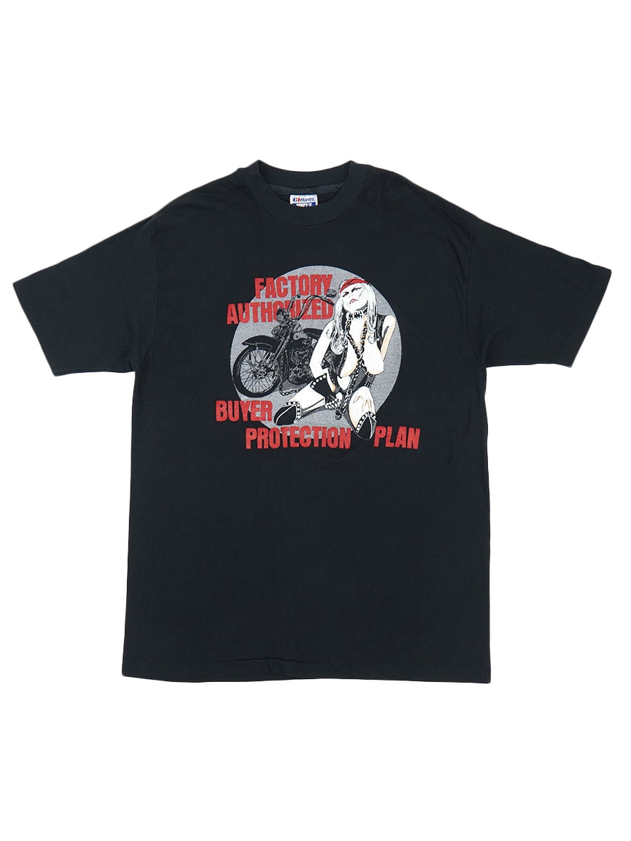 80's Hanes ''FACTORY ATHORIZED BUYER PROTECTION PLAN'' プリントTシャツ 表記(XL) USA製