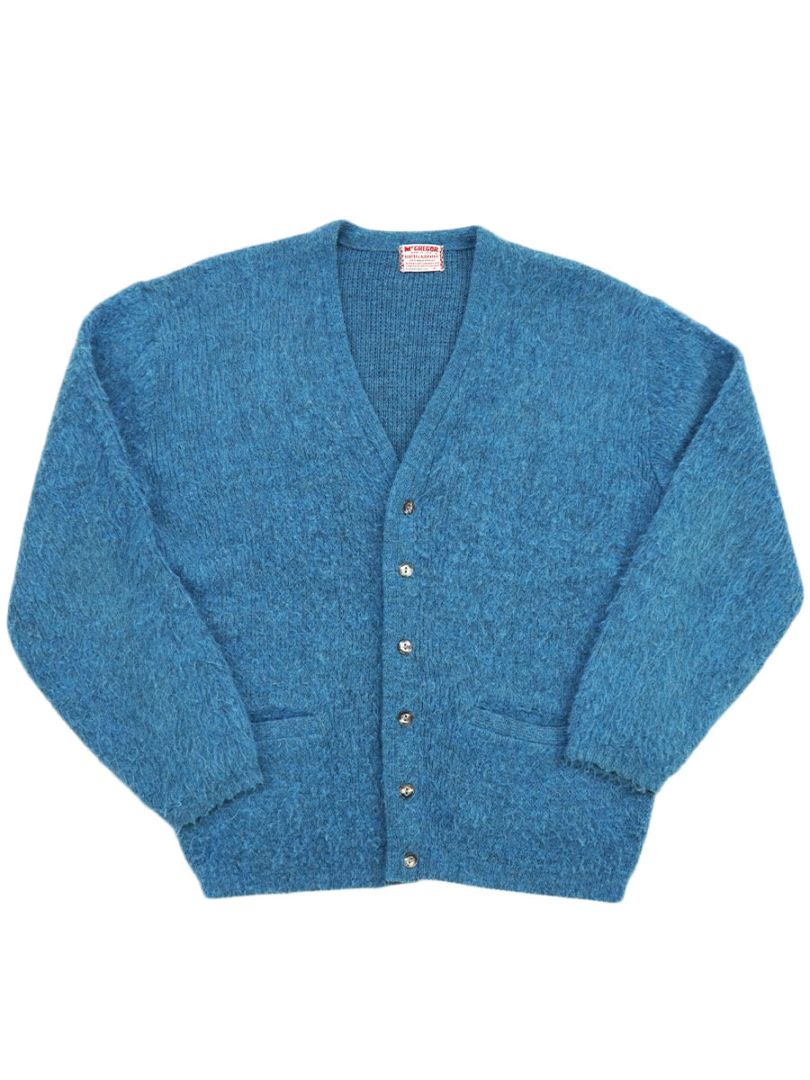 激レア 60s McGREGOR モヘヤ アクリル ニット カーディガン 60's McGREGOR アクリル ニットカーディガン ブルー 表記(L