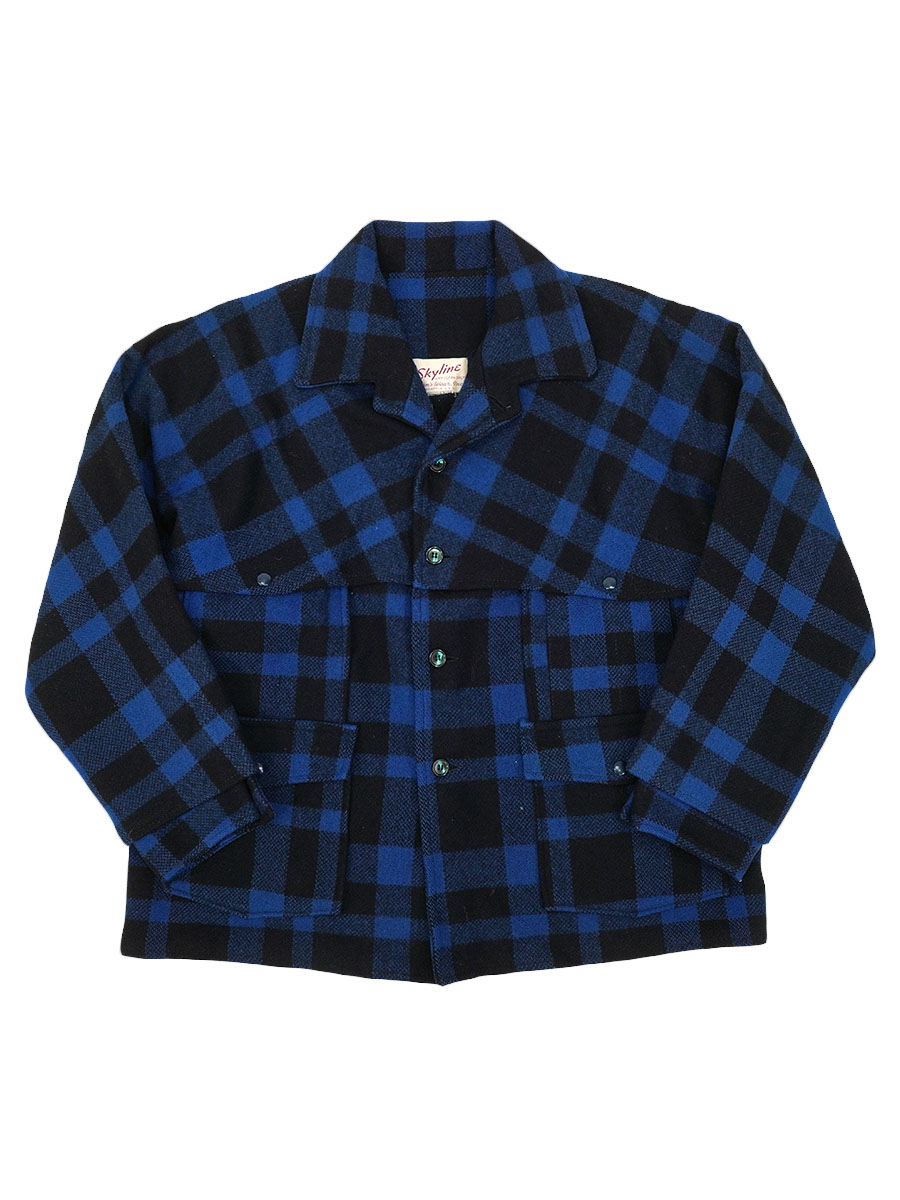 60's Skyline 青黒バッファローチェック ダブルマッキーノ