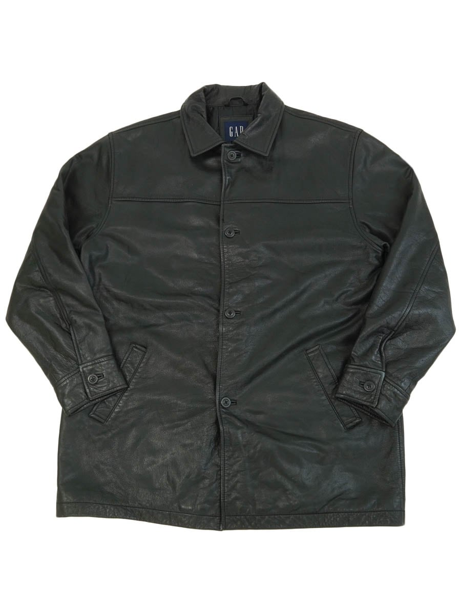 GAP カーコート レザーコート　xs xxs OLD GAP レザーカーコート ブラック 表記(L) | NEW ITEM