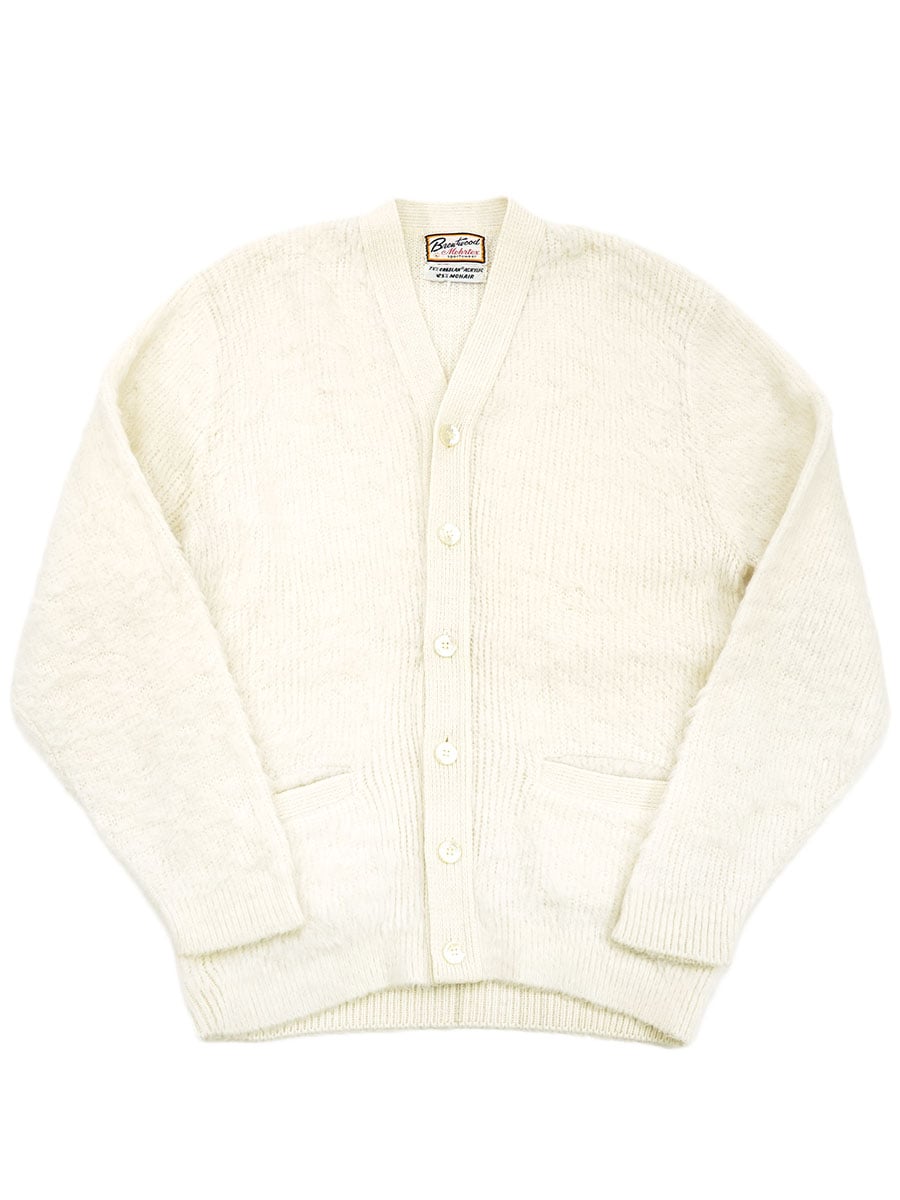 60's BRENTWOOD モヘアカーディガン 60's～ Brentwood アクリル×モヘア ニットカーディガン ホワイト