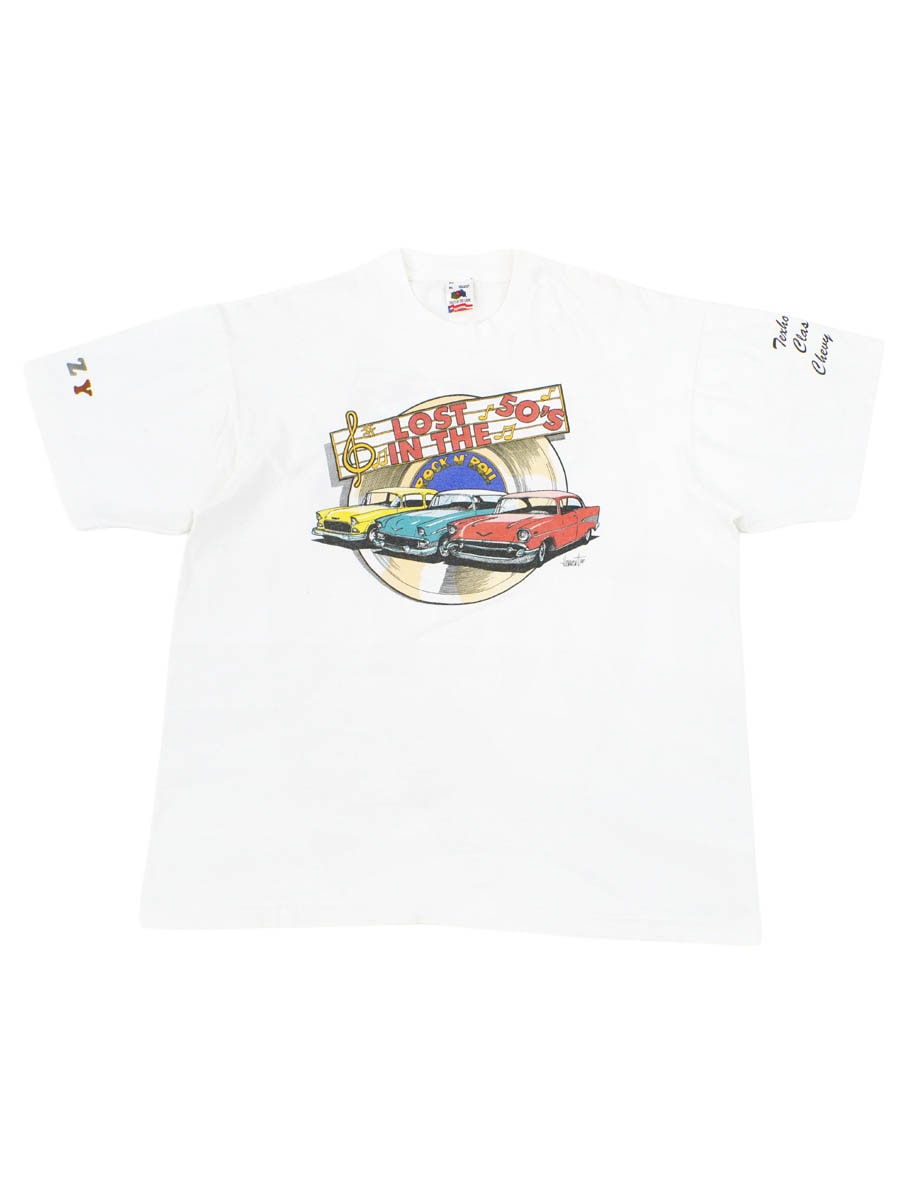 Vintage 90'S Fruit of the Loom Lobster Lager advertising T-shirt, Made in USA, Men's XL cotton white type Vintage Second Hand