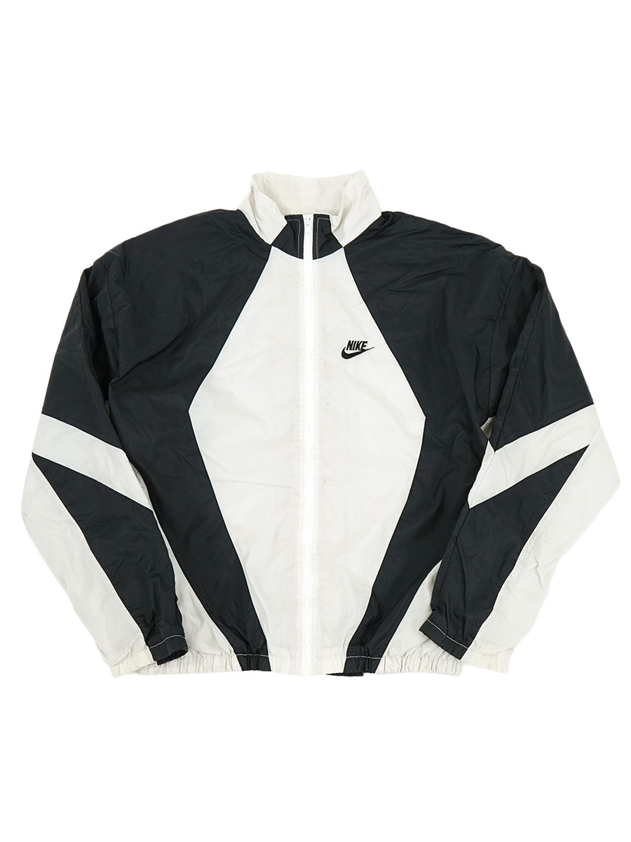 90's NIKE ホワイト×ブラック切り替え ナイロンジャケット 表記(M)