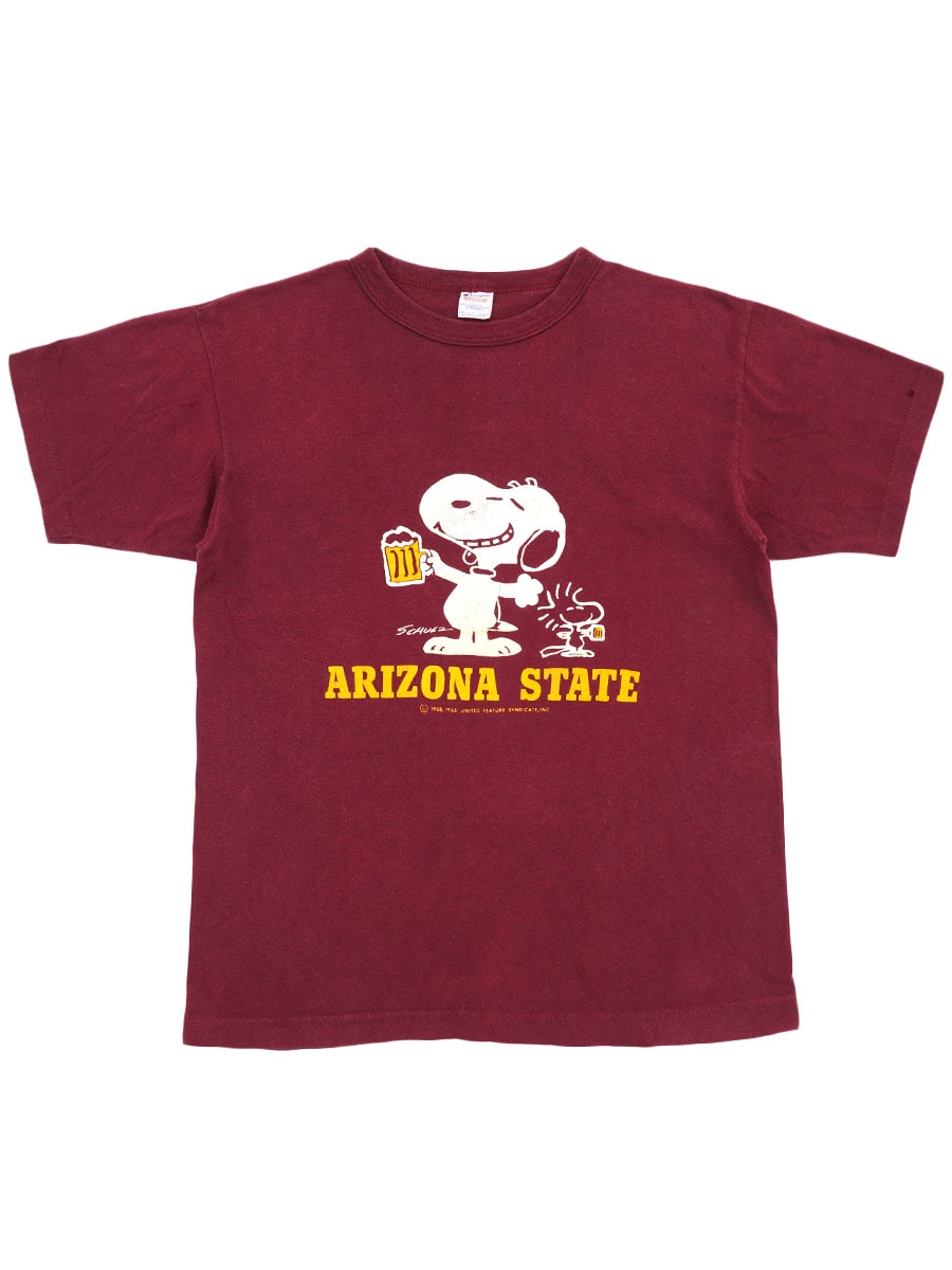 champion 1980s トリコタグ スヌーピー Tシャツ L 状態良好！ 80's トリコタグ チャンピオン ''ARIZONA STATE'' スヌーピー Tシャツ