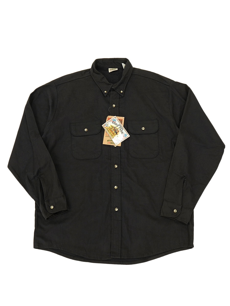 90's FIVEBROTHER 無地ブラック シャモアクロスシャツ 表記(XL TALLMAN