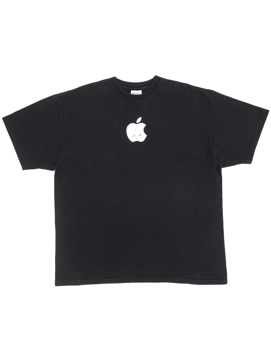 00's Hanes ''apple'' プリントTシャツ ブラック 表記(XL) | すべての