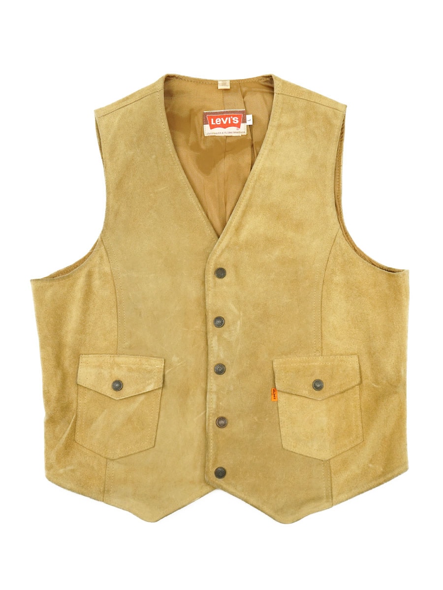 リーバイス 70s スエード スウェード ベスト 70s 古着 スエード LEVI