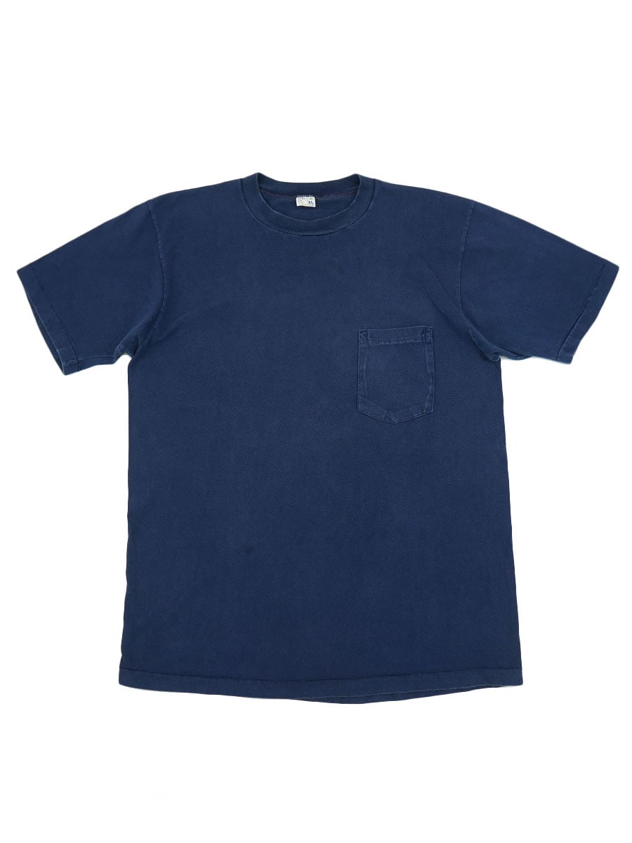 70's J.C.PENNY 100%コットン 無地 ポケットTシャツ ネイビー 表記(XL