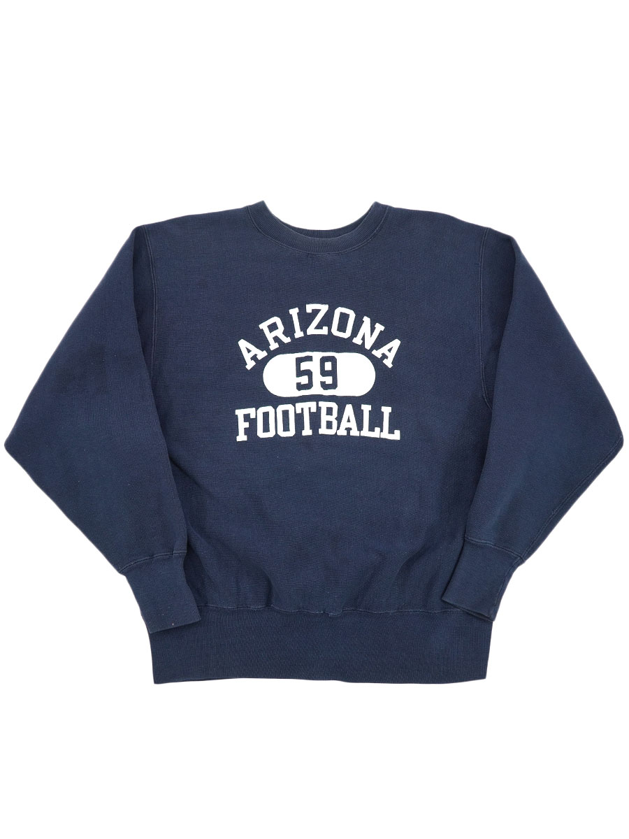 70's 単色タグ チャンピオンRW ''ARIZONA 59 FOOTBALL'' 3段プリント 表記(XL)