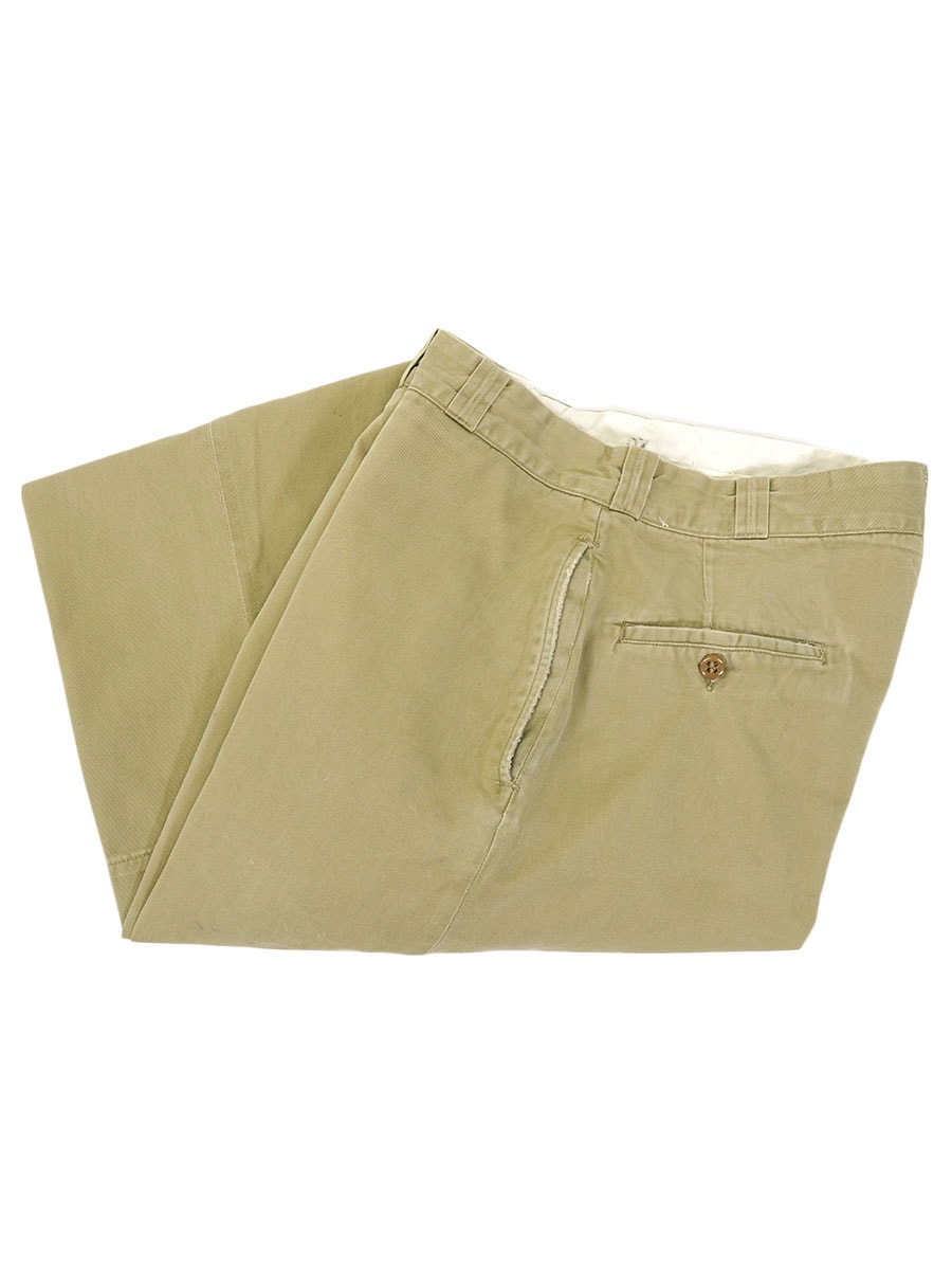 60's U.S.ARMY チノトラウザーズ ジッパーフライ 実寸(32x27.5位