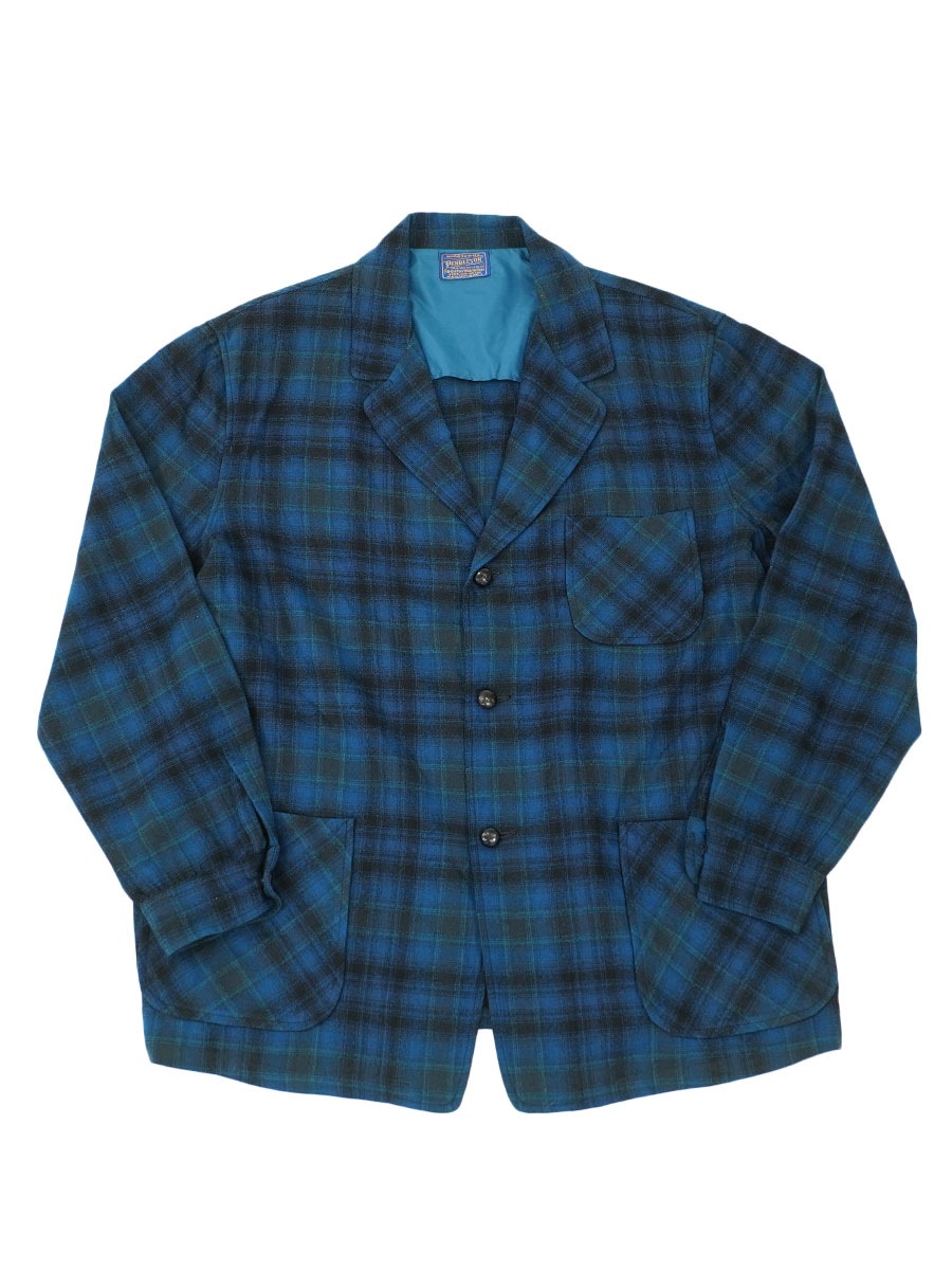 80's PENDLETON 好配色チェック ウールテーラードジャケット 実寸(XL位