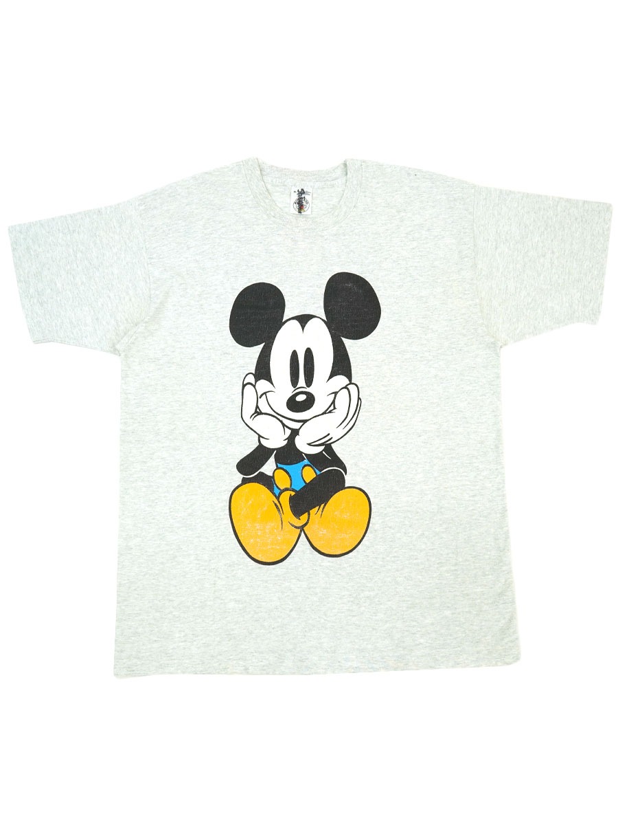 90's MICKEY＆CO. ''ミッキーマウス'' 両面プリント Tシャツ グレー
