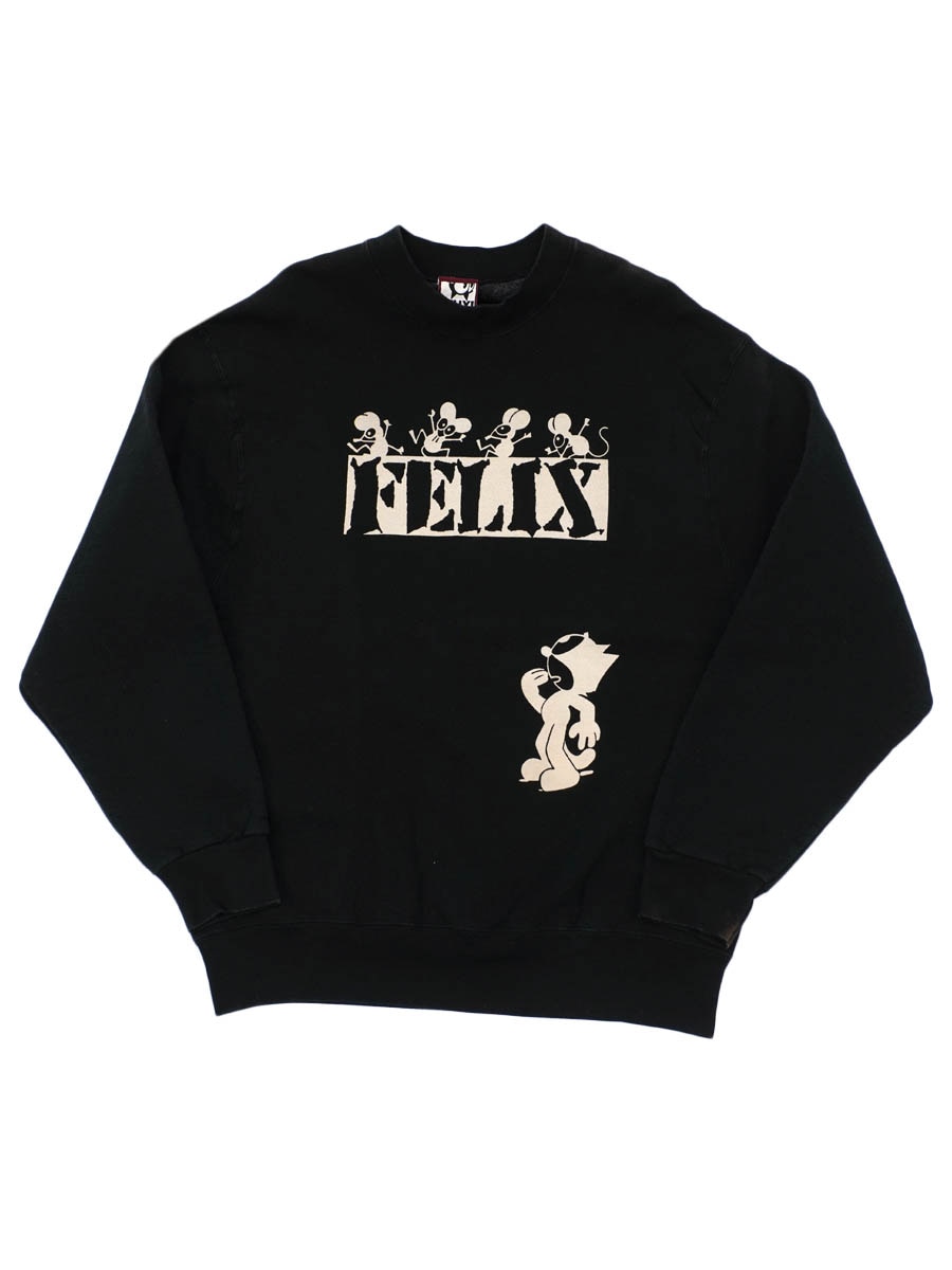 90's Felix the Cat プリントスウェット ブラック 表記(L) USA製