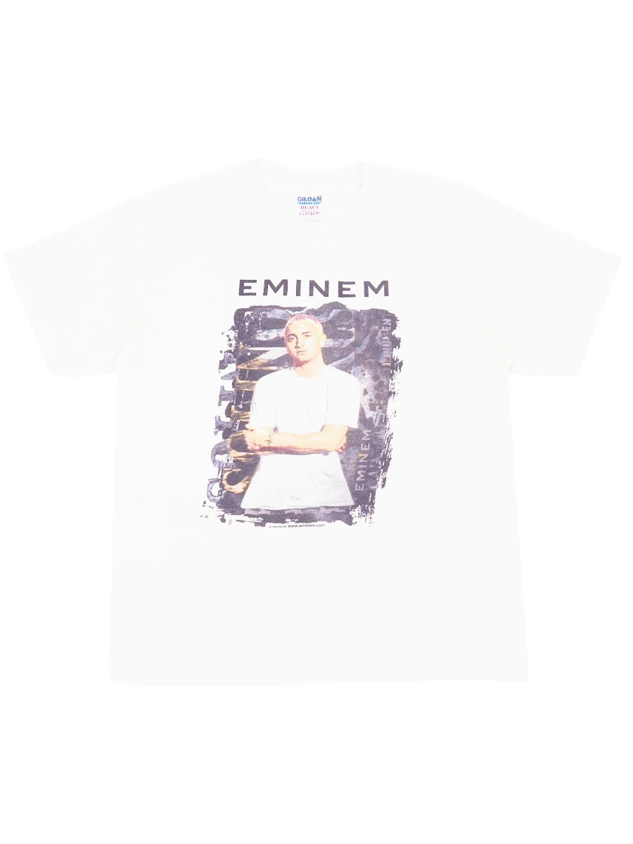 EMINEM.ホワイトティシャツ 90's~ GILDAN ''EMINEM'' プリントTシャツ ホワイト 表記(L