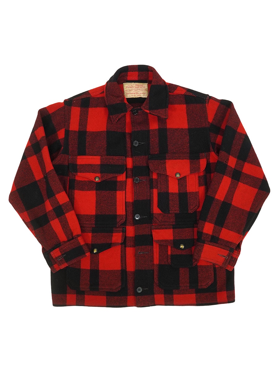 赤✕黒 チェック ダッフルコート マッキーノジャケット ビンテージ 50's FILSON 赤黒バッファローチェック ウールマッキーノ