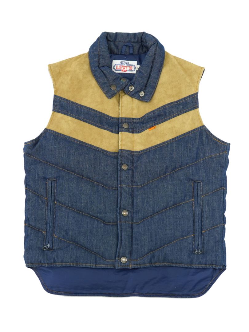 70's SKI LEVI'S デニム×スエード ダウンベスト 表記(M) | すべての