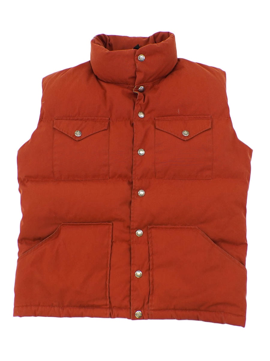 【茶タグ】the north face ダウンベスト 80s ダウン パンパン！ 80's 茶タグ ノースフェイス ダウンベスト ネイビーブルー 表記