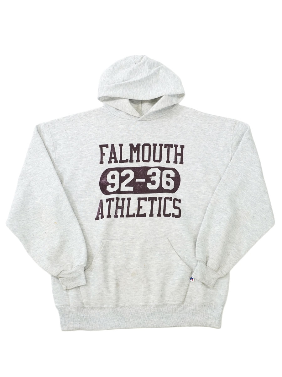 90's RUSSELL ATHLETIC ''FALMOUTH 92-36 ATHLETICS''3段プリント パーカ ライトグレー 表記 ...