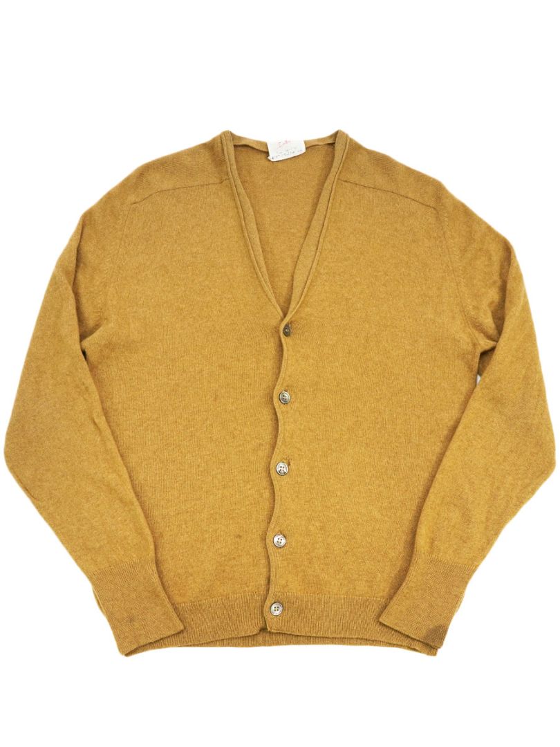 イングランド製 カシミヤ ニットカーディガン キャメル 実寸(M位