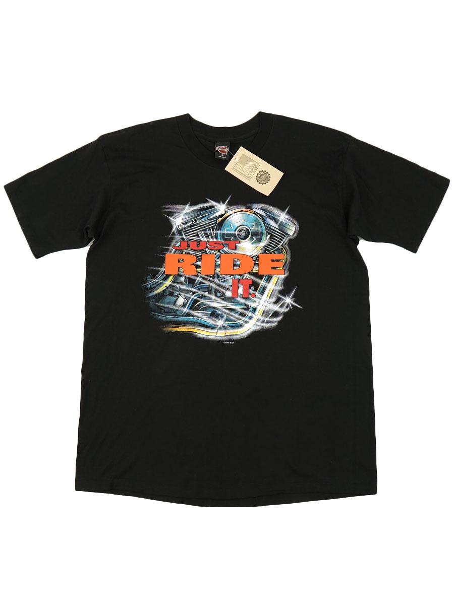 90's H-D ハーレーダヴィッドソン ''JUST RIDE IT.'' 両面プリント T