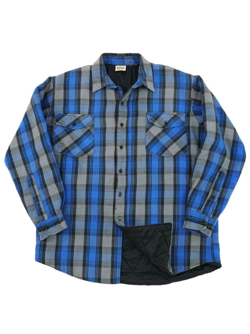 90's FIVEBROTHER 青黒灰チェック キルティングライナー 90's FIVEBROTHER 青黒灰チェック キルティングライナー