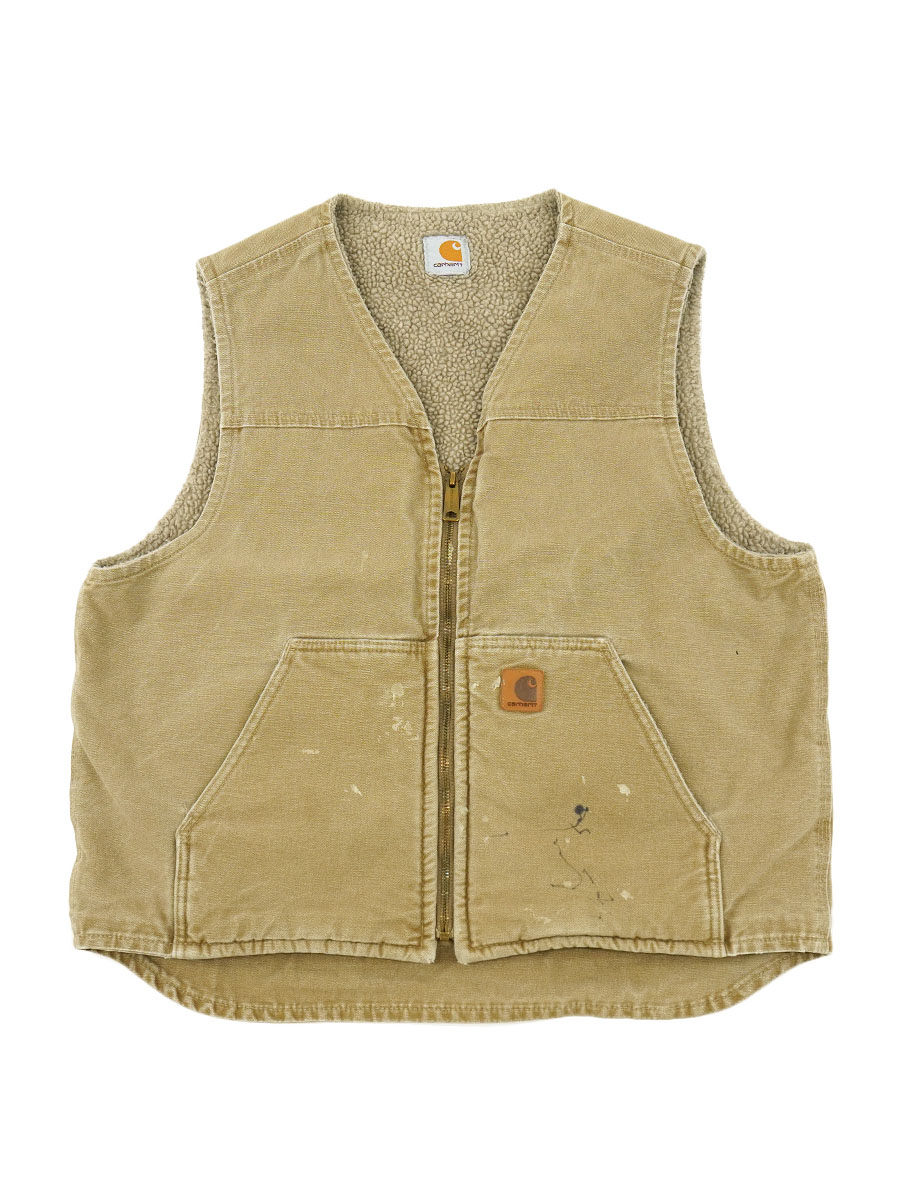 MEXICO製 カーハート 裏ボア ダックベスト カプチーノ 表記(L