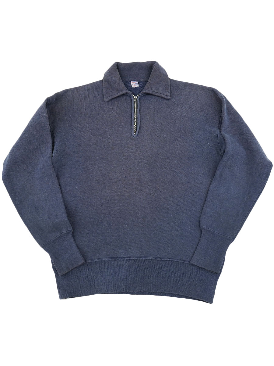 60's Sportswear of Quality 無地 襟付き H/Z スウェット ナス紺