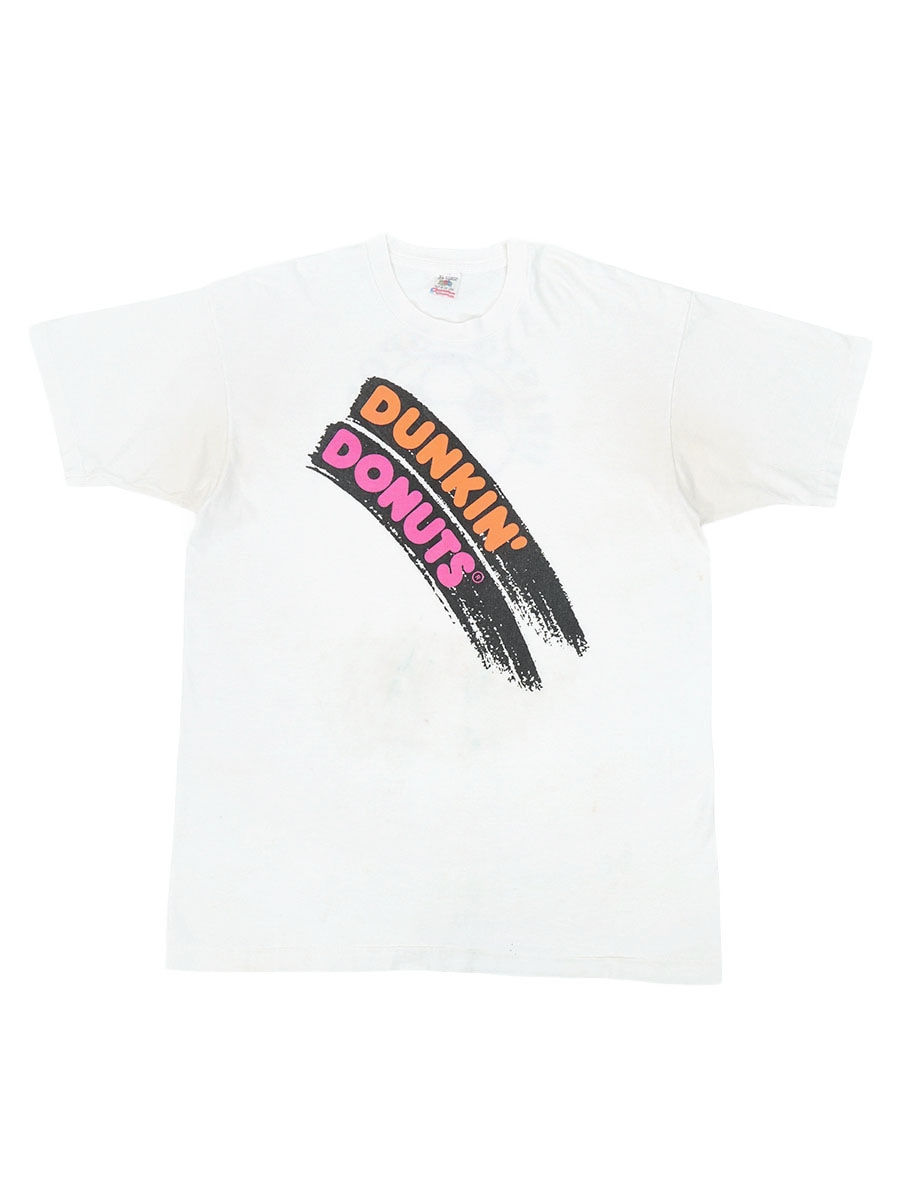 90's FRUIT OF THE LOOM ''DUNKIN' DONUTS'' 両面プリントT