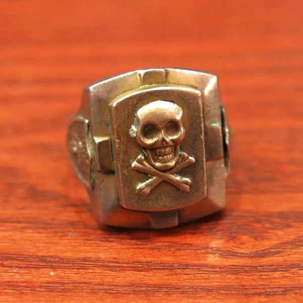 1940s MEXICAN BIKER RING , SKULL No41 , Size 23号